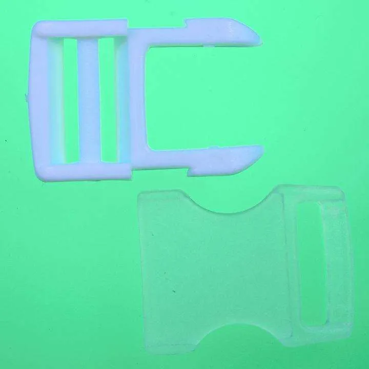 Steckschließer Patentschnalle Weiß-Transparent 20 mm – Kunststoffschnalle PS-6