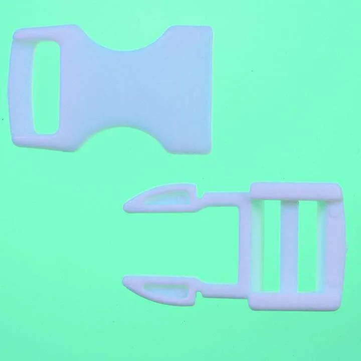Steckschließer Patentschnalle Weiß 15 mm – Kunststoffschnalle PS-33