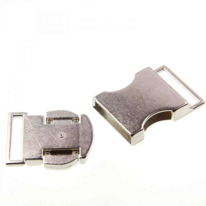 Steckschließer Patentschnalle Silber 10 mm | 20 mm – Metallschnalle PS-2