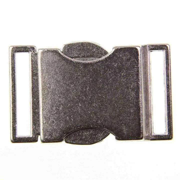 Steckschließer Patentschnalle Silber 10 mm | 20 mm – Metallschnalle PS-2
