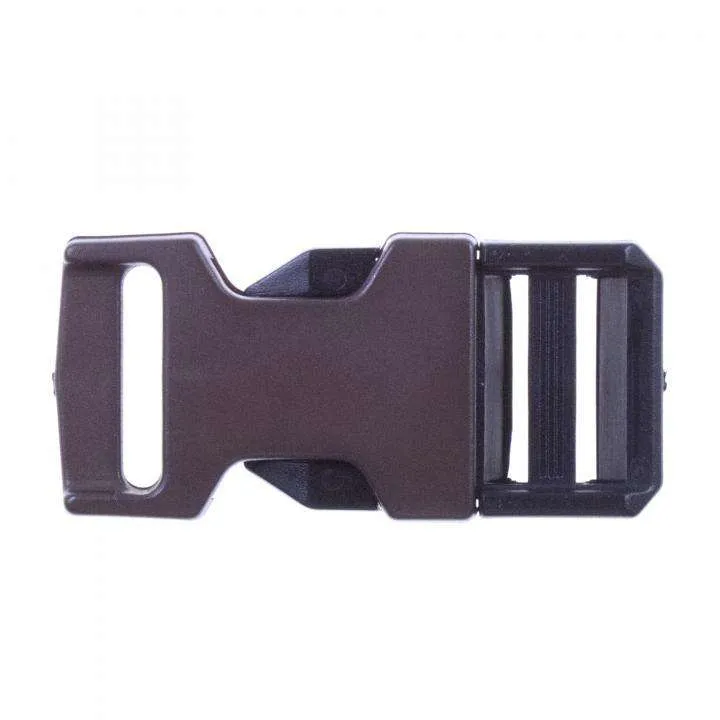 Steckschließer Patentschnalle Braun-Schwarz 20 mm – Kunststoffschnalle PS-40