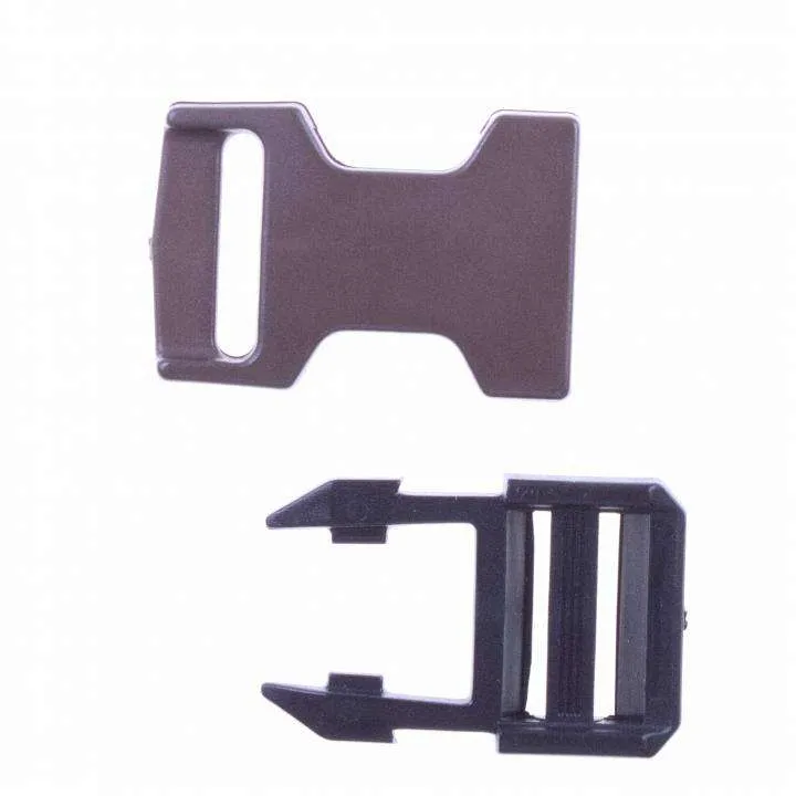 Steckschließer Patentschnalle Braun-Schwarz 20 mm – Kunststoffschnalle PS-40