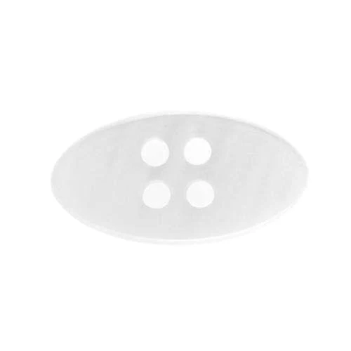 Ovale Knopf 4-Loch weiß KP-17w