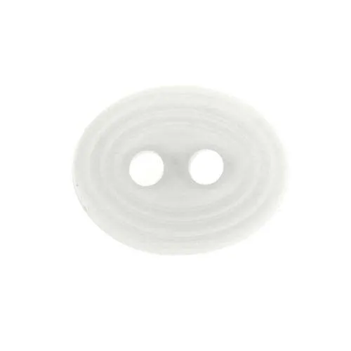 Kinderknopf Oval Weiß – Kunststoffknopf KP-19