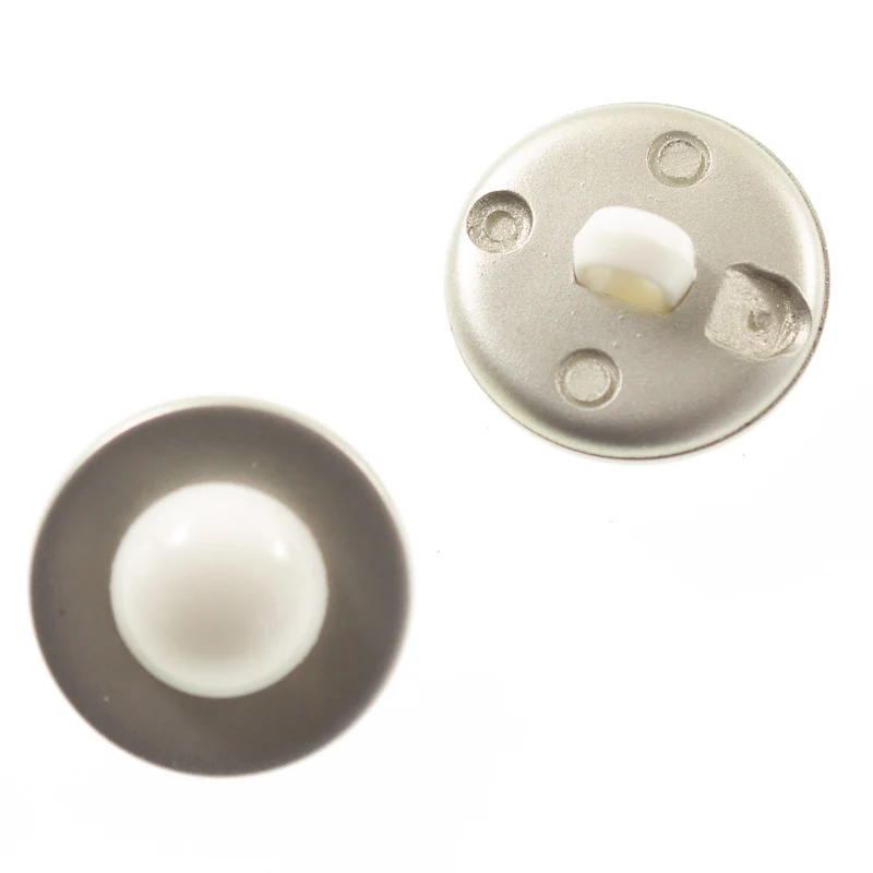 Ösenknopf Weiß-Silber 15/18 mm – Kunststoffknopf KSI-14