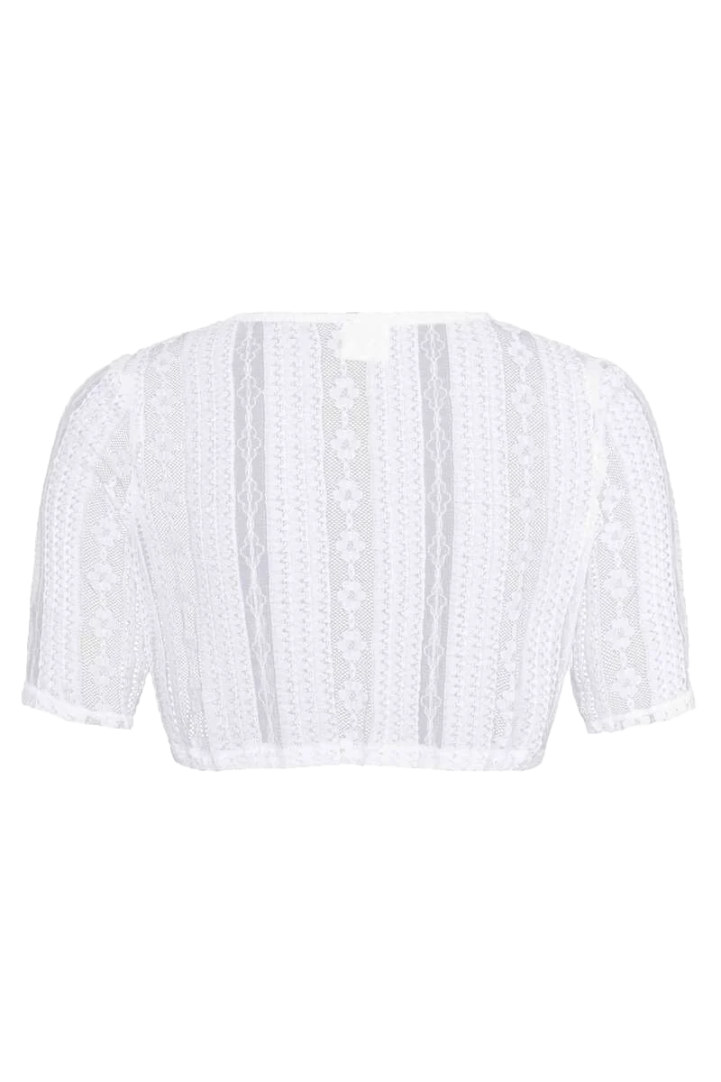 Dirndlbluse Spitze V-Auscchnitt