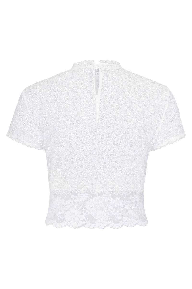 Trachtenbluse Dirndlbluse hochgeschlossen