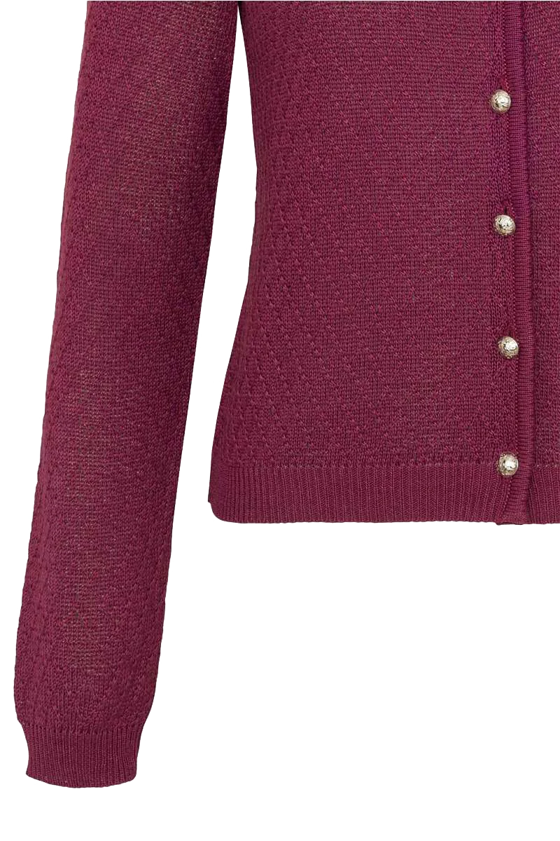 Damen Strickjacke kurz mit Rautenmuster