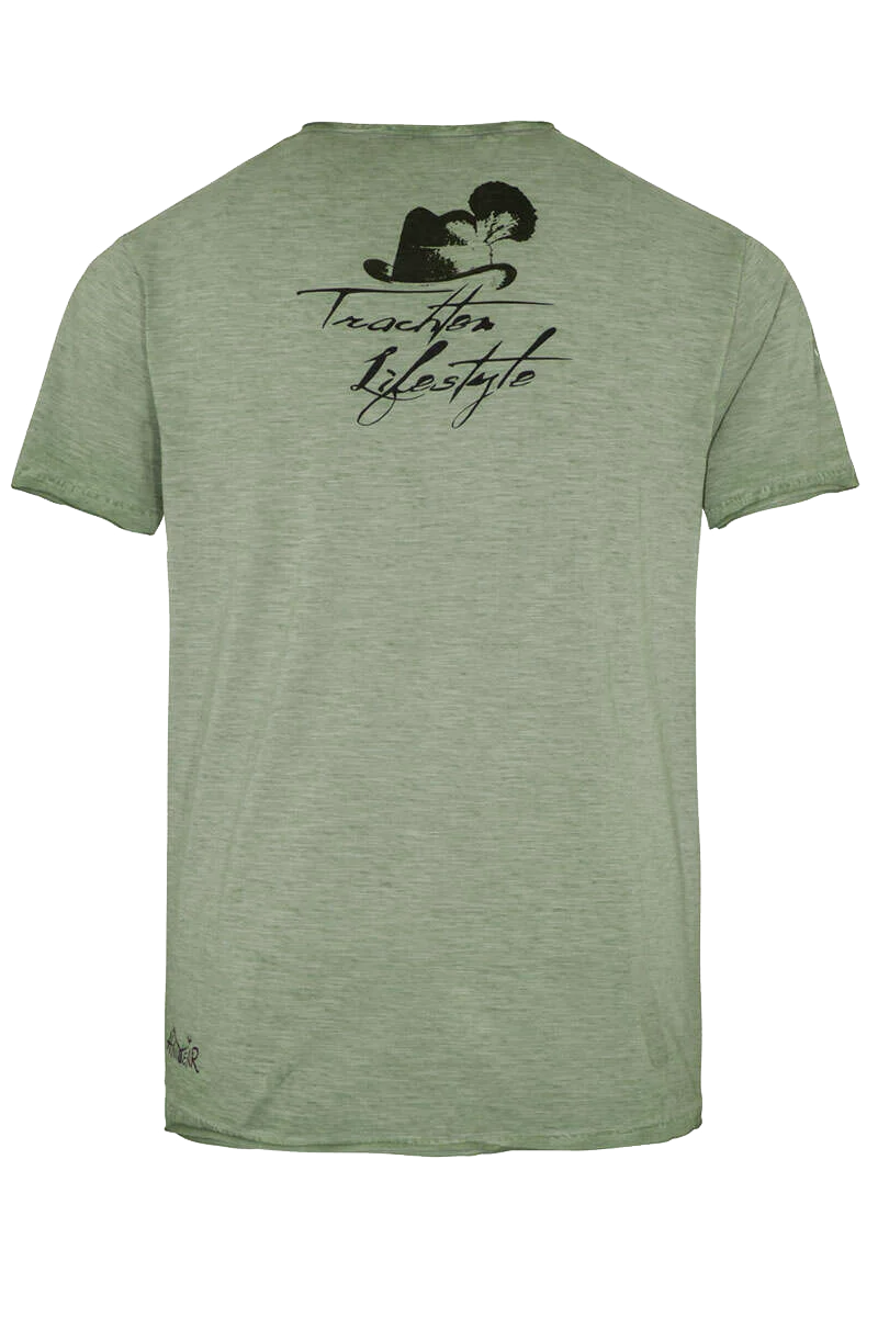 Herren Trachten-T-Shirt 'a Hund bin i scho'