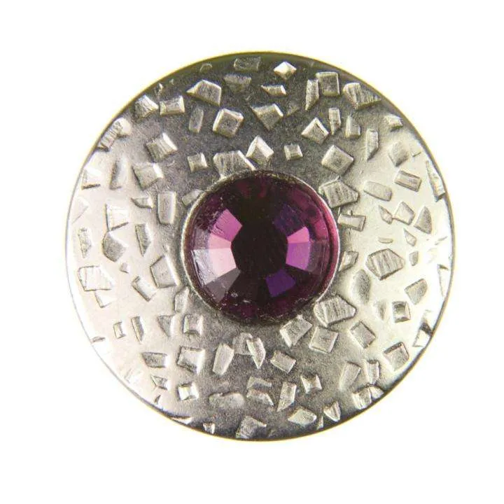 Trachten Metallknopf Silber mit Swarovski® Kristallen veredelt - ST-17-S Amethist