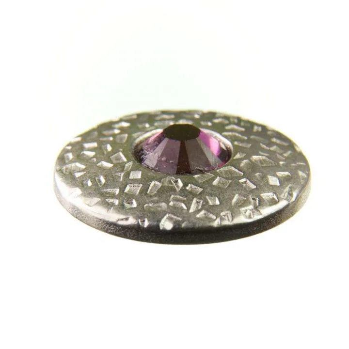 Trachten Metallknopf Silber mit Swarovski® Kristallen veredelt - ST-17-S Amethist