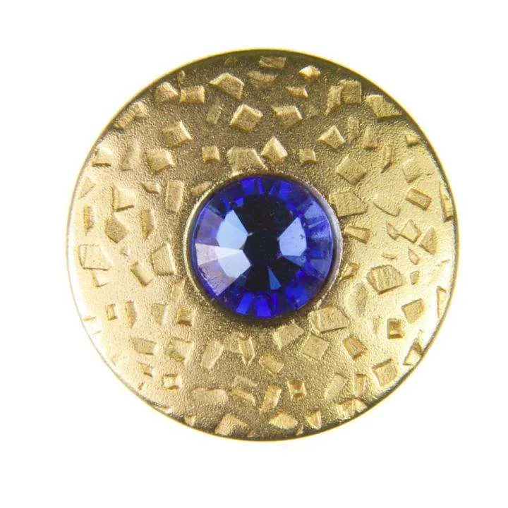 Trachten Metallknopf Gold mit Swarovski® Kristallen veredelt - ST-17-G Saphire