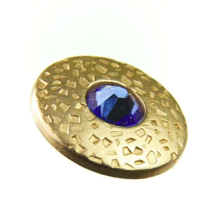 Trachten Metallknopf Gold mit Swarovski® Kristallen veredelt - ST-17-G Saphire