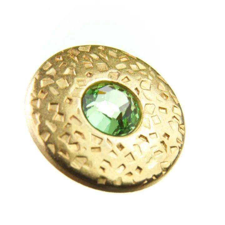 Trachten Metallknopf Gold mit Swarovski® Kristallen veredelt - ST-17-G Peridot