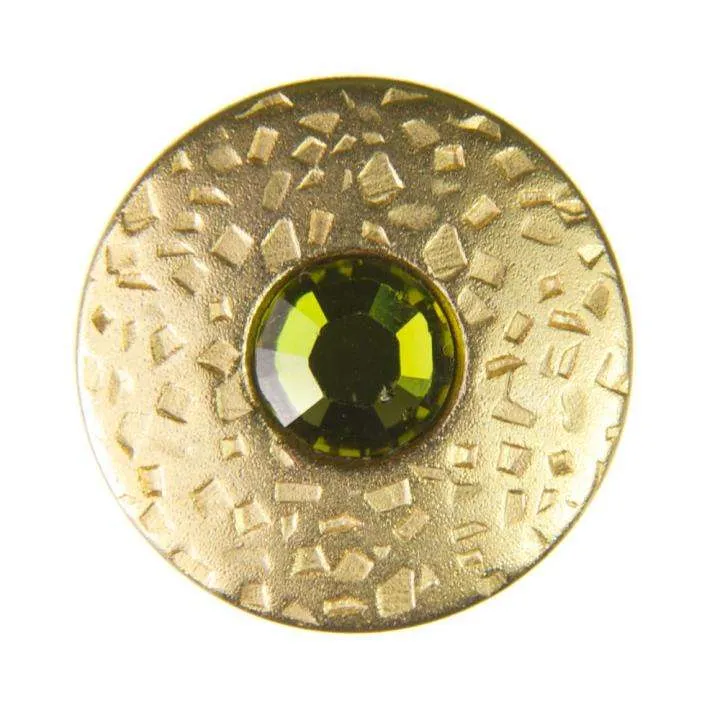 Trachten Metallknopf Gold mit Swarovski® Kristallen veredelt - ST-17-G Olivine