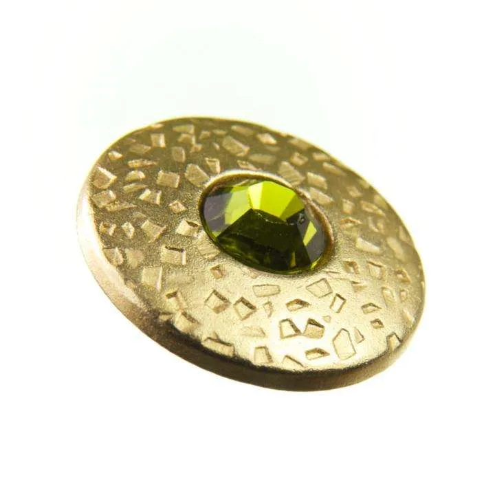 Trachten Metallknopf Gold mit Swarovski® Kristallen veredelt - ST-17-G Olivine