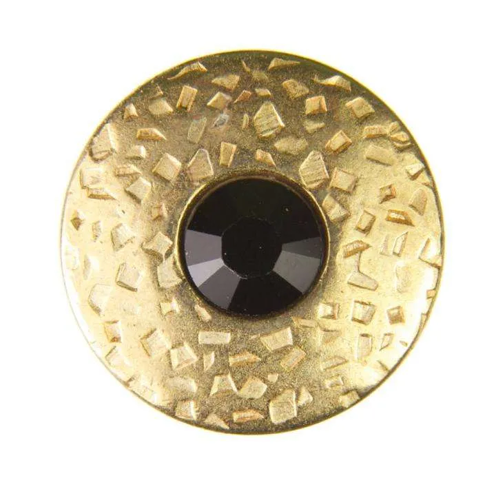 Trachten Metallknopf Gold mit Swarovski® Kristallen veredelt - ST-17-G Jet