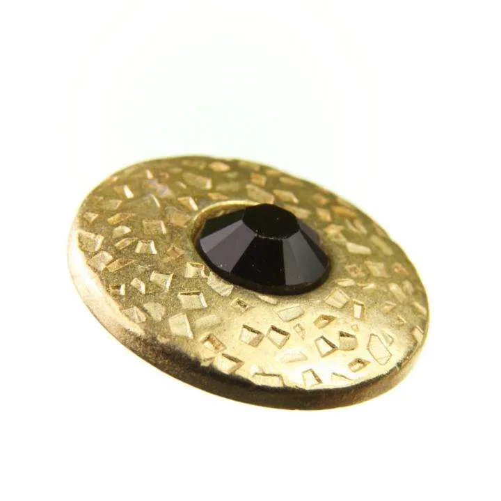 Trachten Metallknopf Gold mit Swarovski® Kristallen veredelt - ST-17-G Jet
