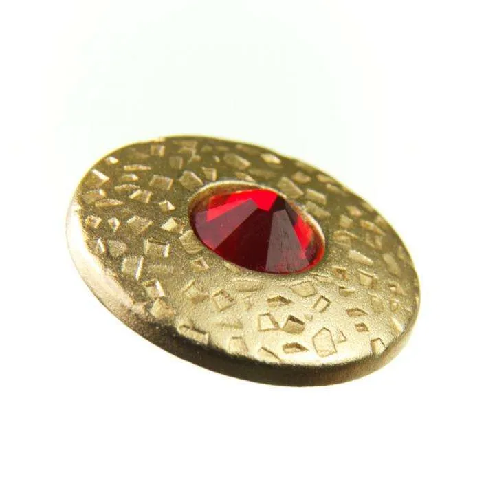 Trachten Metallknopf Gold mit Swarovski® Kristallen veredelt - ST-17-G Hell-Siam
