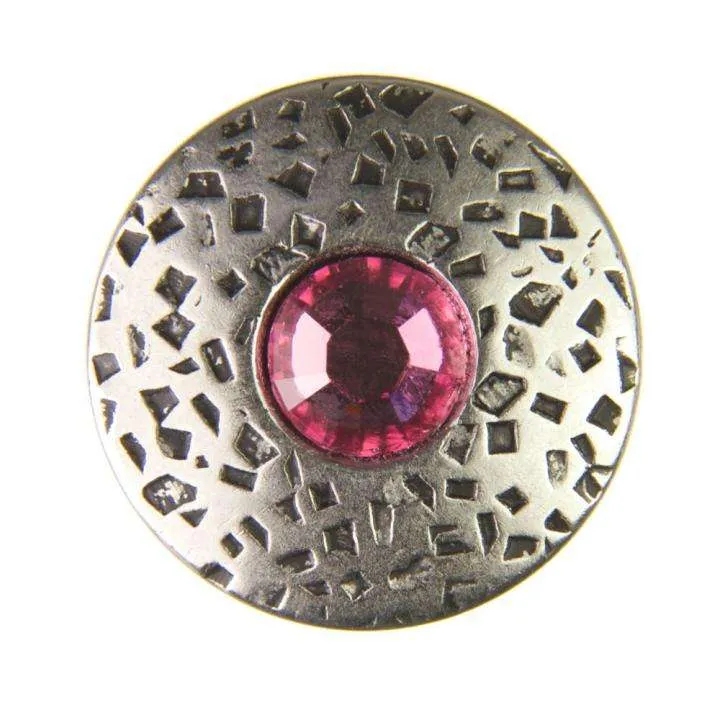 Trachten Metallknopf Altsilber mit Swarovski® Kristallen veredelt - ST-17-AS Rose