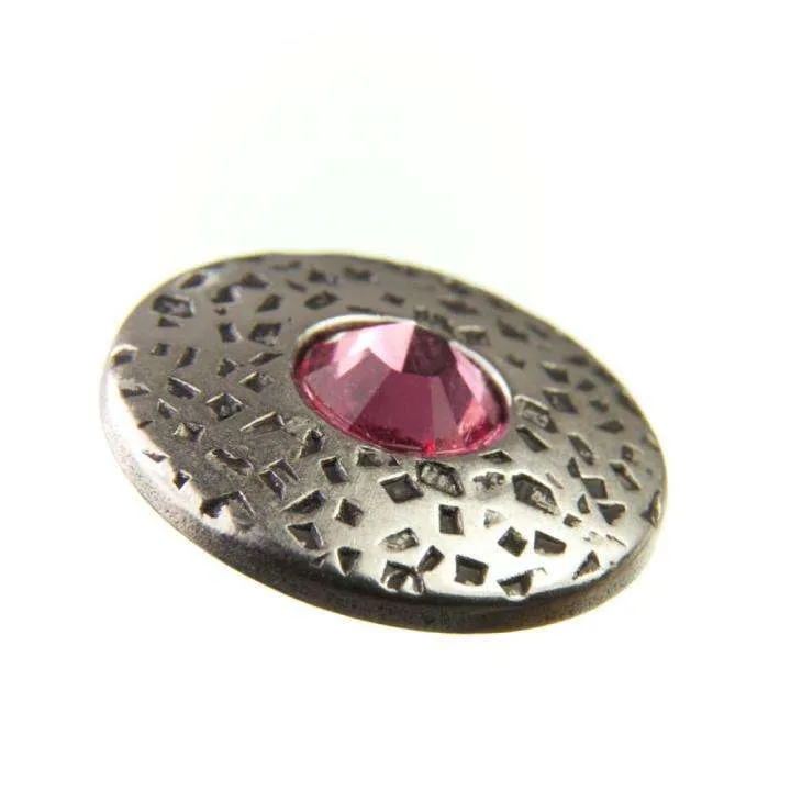 Trachten Metallknopf Altsilber mit Swarovski® Kristallen veredelt - ST-17-AS Rose