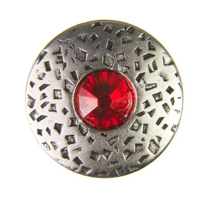 Trachten Metallknopf Silber mit Swarovski® Kristallen veredelt - ST-17-Light Siam