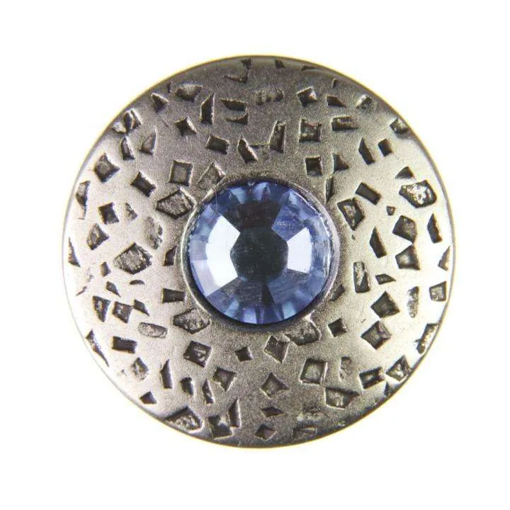 Trachten Metallknopf Silber mit Swarovski® Kristallen veredelt - ST-17-Light Saphire