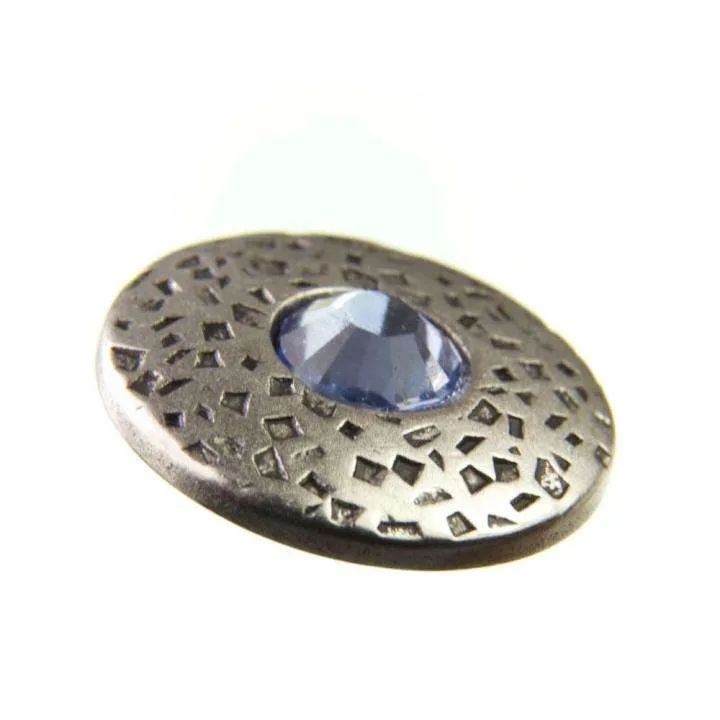 Trachten Metallknopf Silber mit Swarovski® Kristallen veredelt - ST-17-Light Saphire