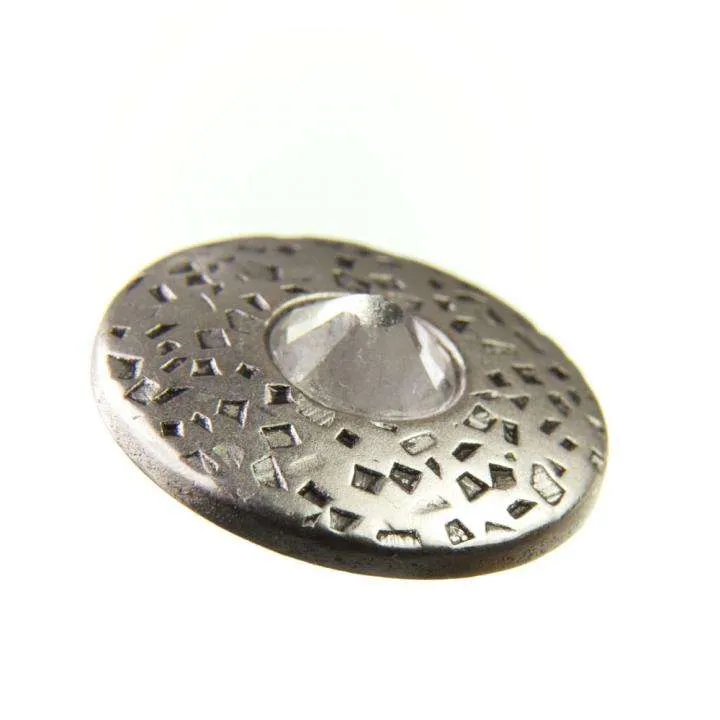 Trachten Metallknopf Altsilber mit Swarovski® Kristallen veredelt - ST-17-AS Crystal