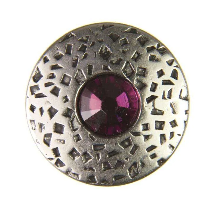 Trachten Metallknopf Altsilber mit Swarovski® Kristallen veredelt - ST-17-AS Amethyst