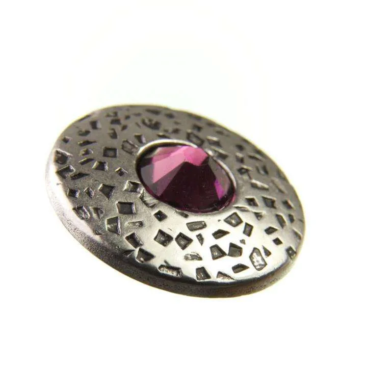 Trachten Metallknopf Altsilber mit Swarovski® Kristallen veredelt - ST-17-AS Amethyst