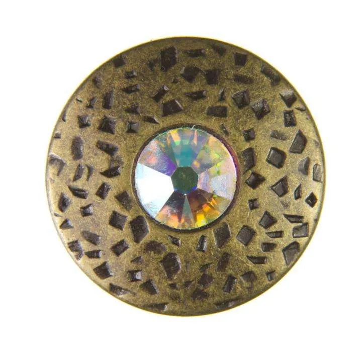 Trachten Metallknopf Messing mit Swarovski® Kristallen veredelt - ST-17-AG- Multi