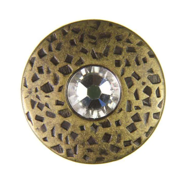 Trachten Metallknopf Messing mit Swarovski® Kristallen veredelt - ST-17-AG- Crystal