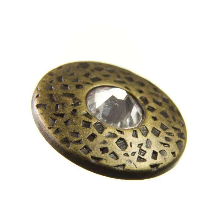 Trachten Metallknopf Messing mit Swarovski® Kristallen veredelt - ST-17-AG- Crystal