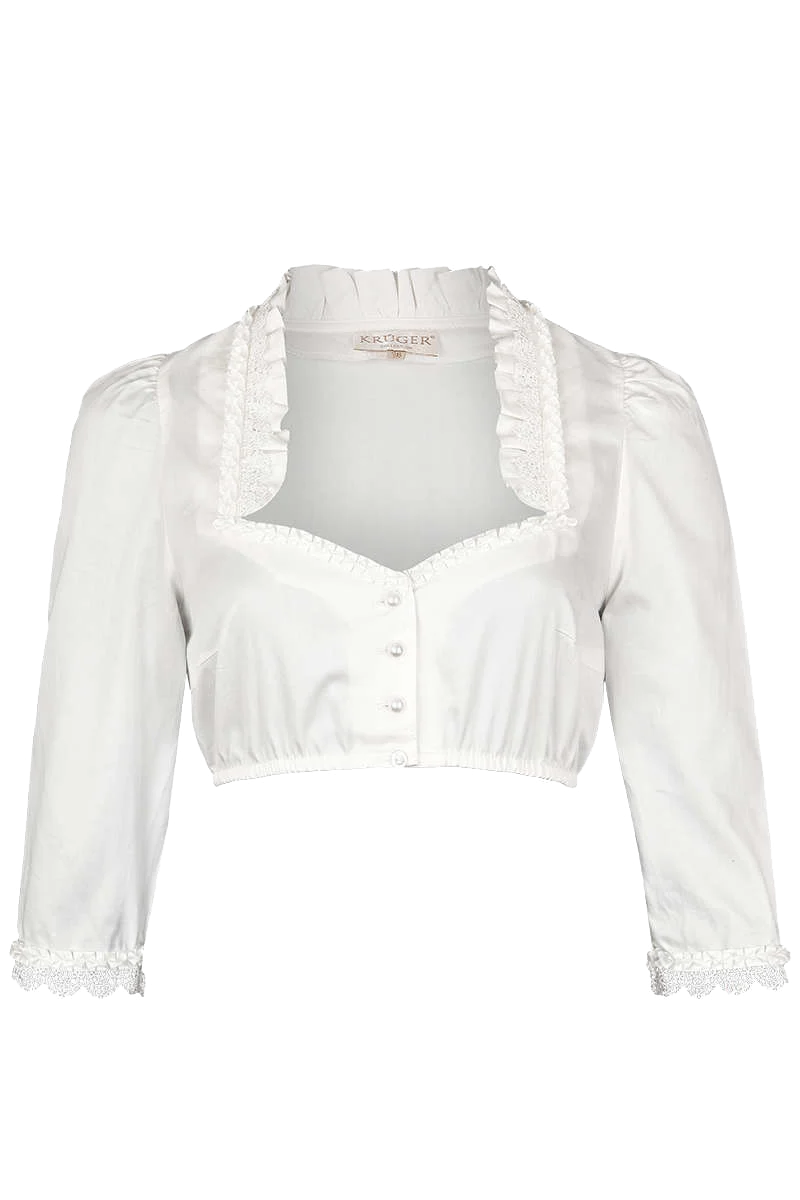 Dirndlbluse mit Perlenknöpfen 3/4 Arm