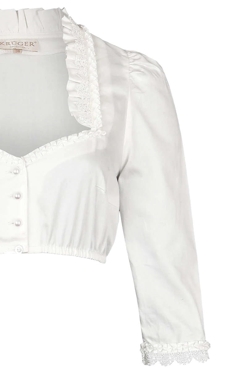 Dirndlbluse mit Perlenknöpfen 3/4 Arm