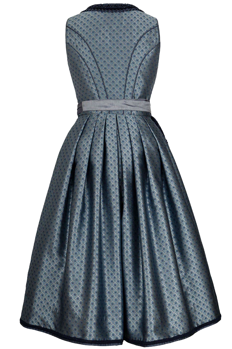 Midi Dirndl mit bestickter Spitzenschürze
