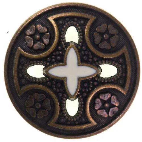 Trachtenknopf historischer Optik Weiß – Ösenknopf – TK-123AM
