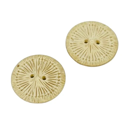 Trachtenknopf Garnoptik Beige – 2-Loch Knopf – TK-68