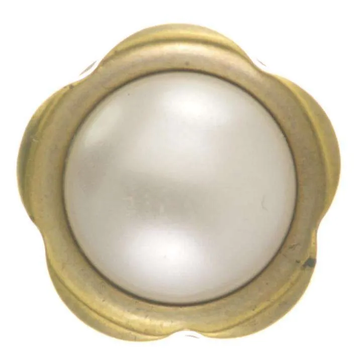 Knopf Blütenoptik Weiß – Knopf mit Ösen SK-10