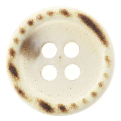 Knopf Hornoptik mit Rand Creme/Natur – Hornimitatknopf KBG-4
