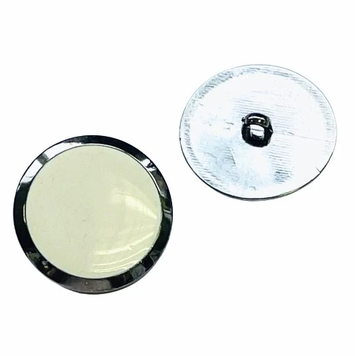 Ösenknopf Groß Weiß Altsilber – Kunststoffknopf KGO-57