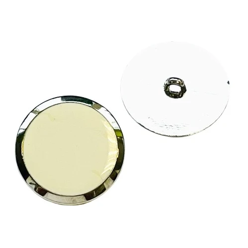 Ösenknopf Groß Silber Weiß – Kunststoffknopf KGO-57