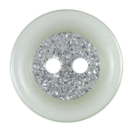 Glitzernder Knopf mit Rand Transparent – Kunststoffknopf KG-25