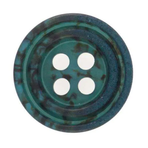 Gemusterter Knopf Türkis 15 mm – Kunststoffknopf KT-23