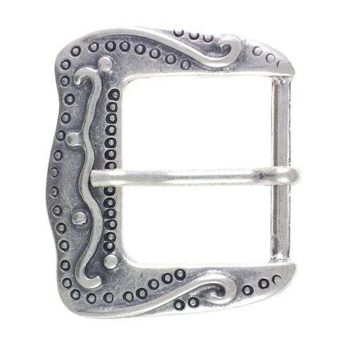 Gürtelschnalle Gemustert Silberfarben 35 mm – Metallschnalle SM-64