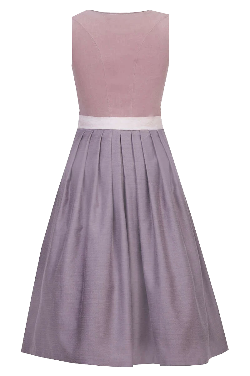 Midi-Dirndl mit Cordmieder - puder rosa