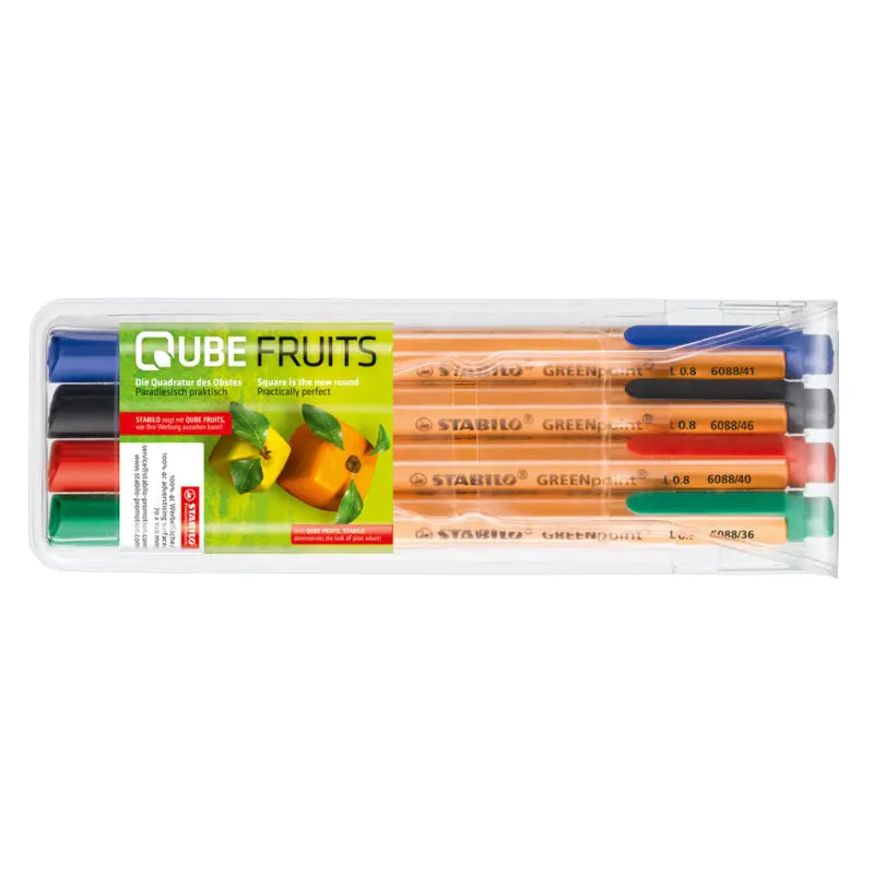 STABILO GREENpoint 4er-Set Faserschreiber - Umweltfreundliche Stifte für Präzises Schreiben und Zeichnen