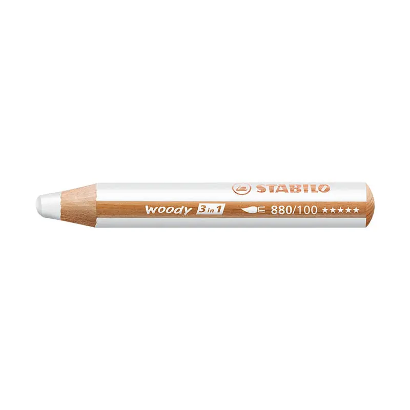 STABILO Woody 3-in-1 Farbstift in Weiß - Vielseitig & Effektiv