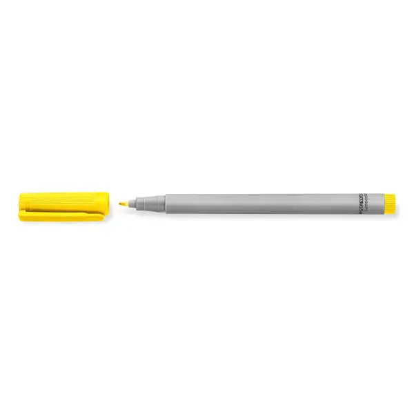 STAEDTLER Lumocolor F, Temporärer Marker Gelb - Schnell Trocknend